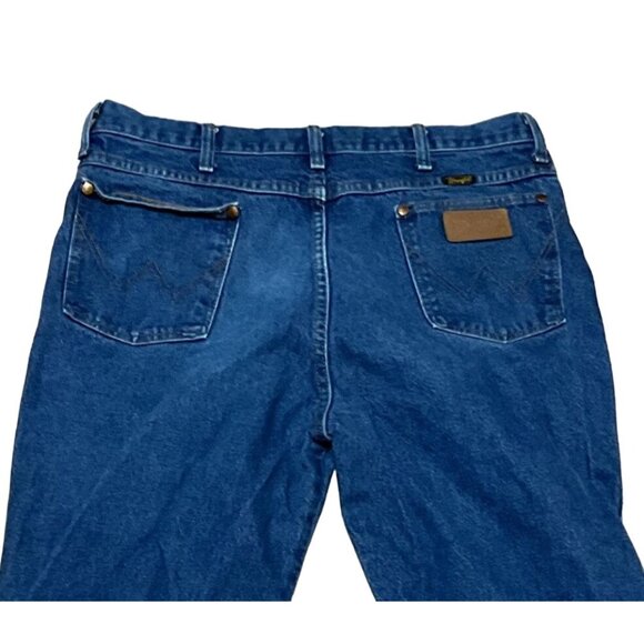 VTG WRANGLER COWBOY CUT JEANS SIZE 36 X 29 BLUE 936PWD STRAIGHT LEG USA MADE MEN - Picture 2 of 5